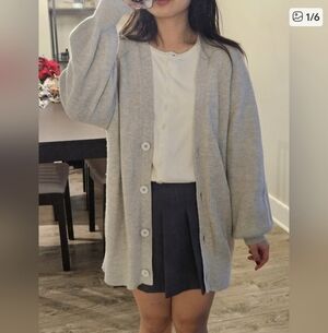 BABATON Bespoke Cardigan Sweater Wool Grey